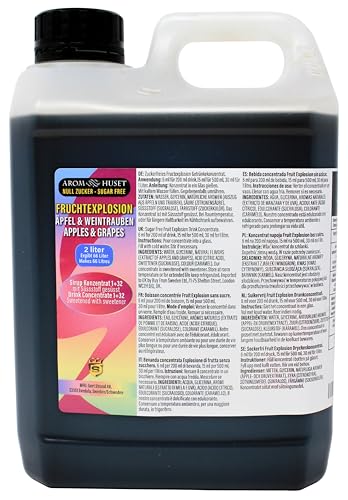 Apfel & Weintrauben Stilldrink Sirup 2 Liter ergibt 66 L Getränk | Mischungsverhältnis 1:32 | Fertiggetränk | Softdrink | Apfel-Weintraubensirup | ohne Zucker | Fruchtiger Apfel- und Traubengeschmack Apfel & Weintrauben Stilldrink Sirup 2 Liter ergibt 66 L Getränk | Mischungsverhältnis 1:32 | Fertiggetränk | Softdrink | Apfel-Weintraubensirup | ohne Zucker | Fruchtiger Apfel- und Traubengeschmack von Aromhuset