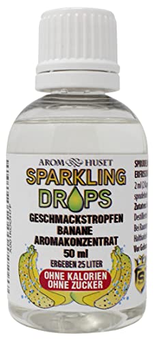 Bannanen-Konzentrat-Drops| 1 Flasche 50 ml ergibt 25 Liter | hochkonzentriertes Aroma ohne Zucker | für Wassersprudler | prickelnd | Fertiggetränk | kalorienarm | ohne Konservierungsstoffe von Aromhuset