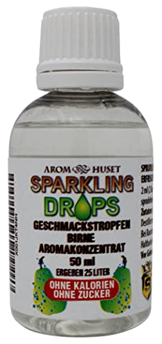 Birnen-Konzentrat-Drops | 1 Flasche 50 ml ergibt 25 Liter | hochkonzentriertes Aroma ohne Zucker | für Wassersprudler | prickelnd | Fertiggetränk | kalorienarm | ohne Konservierungsstoffe von Aromhuset