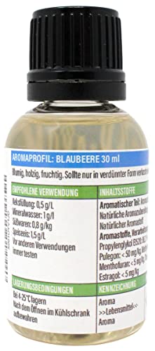 Blaubeere Konzentrat 30 ml | Super Aroma für die Lebensmittelindustrie und Enthusiasten | Lebensmittelaroma | Backaroma | Aromatropfen | Geschmackstropfen | zum Kochen, Backen & Mixen von Aromhuset