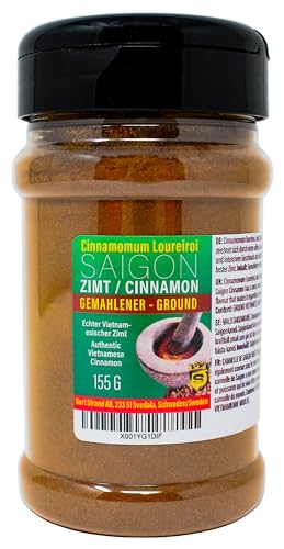 Cinnamomum loureiroi Saigon-Zimt, 155g gemahlenes Zimtpulver - Original Vietnamesischer & Cassia-Zimt | würziger Geschmack | Kaffeezusatz | weltbeste Zimtsorte Limitiert | Gewürz zum Backen & Kochen von Aromhuset
