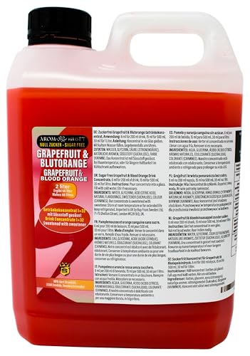 Grapefruit & Blutorangen Stilldrink Sirup 2 Liter ergibt 66 L Getränk | Mischungsverhältnis 1:32 | Fertiggetränk | Softdrink | Grapefruit- & Blutorangensirup | ohne Zucker von Aromhuset