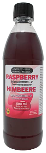 Himbeer-Konzentrat 500 ml ergibt 16,5 L Getränk | Mischungsverhältnis 1:32 | Fertiggetränk | Himbeersirup | ohne Zucker | hochkonzentriert | Himbeergeschmack von Aromhuset