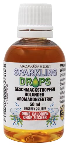Holunderblüten-Konzentrat-Drops | 1 Flasche 50 ml ergibt 25 Liter | hochkonzentriertes Aroma | ohne Zucker | für Wassersprudler | Fertiggetränk | kalorienarm | ohne Konservierungsstoffe von Aromhuset