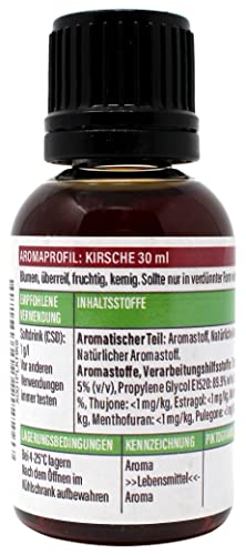 Kirsche Konzentrat 30 ml | Super Aroma für die Lebensmittelindustrie und Enthusiasten von Aromhuset