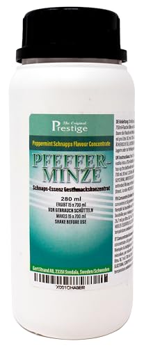 PR Peppermint Schnaps Essenz 280 ml | professionelle Essenz für den Hausgebrauch und die Brennerei | mit handelsüblichem Wodka oder Korn vermischen | 20 ml Essenz ergibt 750 ml Getränk von Aromhuset