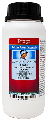 Prestige Dark Rum Aromaessenz 280 ml | professionelle Liquid-Aroma-Essenz| Hausgebrauch und Brennerei |mit handelsüblichem Wodka oder Korn vermischen | 280 ml Essenz ergibt 10,5 Liter Getränk von Aromhuset