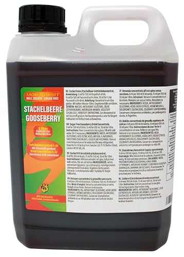 Stachelbeere Stilldrink Sirup 2 Liter ergibt 66 L Getränk | Mischungsverhältnis 1:32 | Fertiggetränk | Softdrink | Krusbärsirup | ohne Zucker | Fruchtiger Krusbärgeschmack von Aromhuset