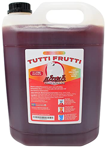 Tutti Frutti-Slushkonzentrat 5 L, Mischungsverhältnis 1:5 | Slush-Eis | Crush-Eis | Wassereis | ohne künstliche Farbstoffe | für Slushie-Maker Tutti Frutti-Slushkonzentrat 5 L, Mischungsverhältnis 1:5 | Slush-Eis | Crush-Eis | Wassereis | ohne künstliche Farbstoffe | für Slushie-Maker von Aromhuset