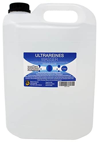 Ultrareines Wasser 5 L | für die Herstellung von kolloidalem Silber | ohne Fremdsubstanzen | hoher Reinheitsgrad von 1 Mikrosiemens | Reinstwasser von Aromhuset