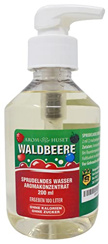 Waldbeeren -Konzentrat 200 ml ergibt 100 L kohlensäurehaltiges Wasser mit Waldbeerengeschmack| für SodaStream & Wassersprudler |ohne Zucker | hochkonzentriert 1:500 |+ GRATIS-Dosierspender von Aromhuset