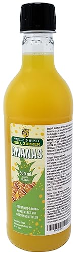Zero Ananas Soda Konzentrat | 1 Flasche 500 ml ergibt 12,5 Liter | ohne Zucker | für Wassersprudler | Softdrink | Fertiggetränk | kalorienarm | ohne Konservierungsstoffe von Aromhuset
