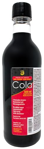 Zero Cola Soda-Konzentrat | 1 Flasche 500 ml ergibt 12,5 Liter | ohne Zucker | für Wassersprudler | Softdrink | Fertiggetränk | kalorienarm | ohne Konservierungsstoffe von Aromhuset