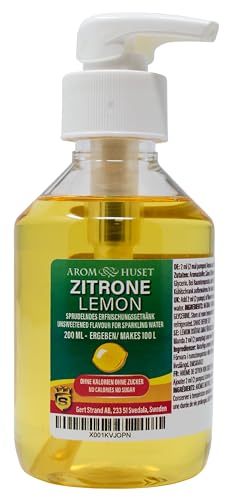 Zitronatzitronen-Konzentrat 200 ml ergibt 100 L kohlensäurehaltiges Wasser| für SodaStream & Wassersprudler |ohne Zucker |null Kalorien| hochkonzentriertes Aroma 1:500 |+ GRATIS-Dosierspender von Aromhuset