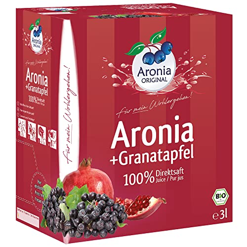 Aronia ORIGINAL Bio Aronia + Granatapfel Muttersaft | 3 Liter Direktsaft | Vegan, ohne Konservierungsstoffe, ohne Zuckerzusatz (lt. Gesetz) von Aronia Original