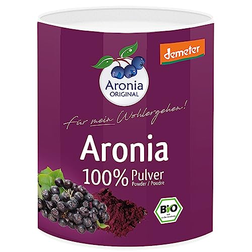 Aronia ORIGINAL 100% Bio Aronia Pulver Demeter 100 g | Aus Trester von Schale, Kernen und Fruchtfleisch der Beere | Vegan, ohne Konservierungsstoffe, ohne Zuckerzusatz (lt. Gesetz) von Aronia Original