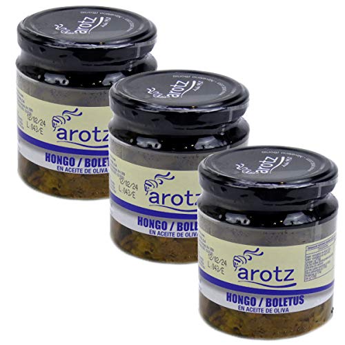 Arotz Eingelegte Pilze Olivenöl, 3x 190g Steinpilze von Arotz