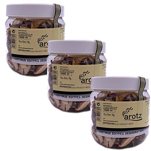 Arotz Shiitake getrocknet, 3x 70g aus Spanien, getrocknete Pilze in scheiben von Arotz