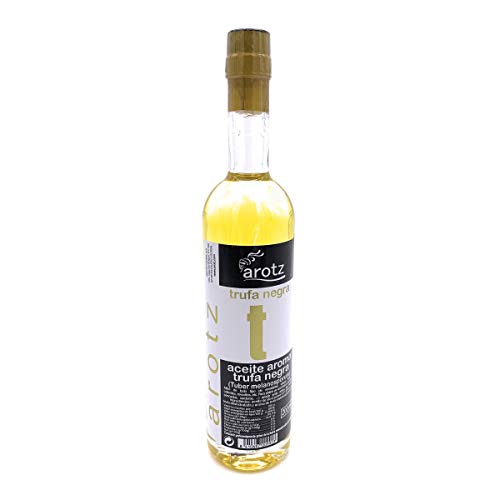 Trüffelöl der Spitzenklasse von Arotz aus Spanien - Extra natives Olivenöl mit echtem schwarzem Trüffel sowie Trüffelaroma verfeinert - 200 ml Glasflasche , Menge:1 Stück Trüffelöl der Spitzenklasse von Arotz aus Spanien - Extra natives Olivenöl mit echtem schwarzem Trüffel sowie Trüffelaroma verfeinert - 200 ml Glasflasche , Menge:1 Stück von Arotz