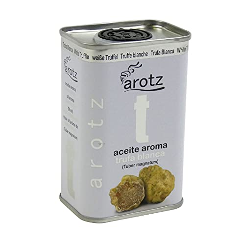 Trüffelöl der Spitzenklasse von Arotz aus Spanien - Extra natives Olivenöl mit weißem Trüffelaroma verfeinert - 200 ml Dose , Menge:1 Stück von Arotz