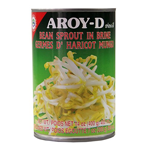 4er-Pack - AROY-D Mungbohnen Keimlinge Sprossen [4x 400g / 200g ATG] Bean sprout von Aroy-D