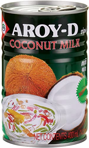 Aroy-D Kokosnussmilch für Desserts – Kokosmilch zum Kochen und Backen – Ideal für Desserts, Suppen, Smoothies und Cocktails – 8 x 400 ml von Aroy-D