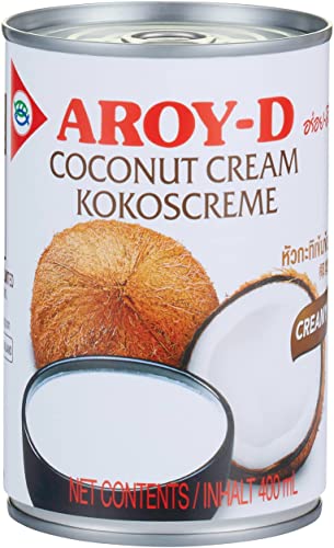 Aroy-D Kokosnusscreme – Kokoscreme zum Kochen und Backen – Ideal für Desserts, Suppen, Smoothies und Cocktails – 1 x 400 ml von Aroy-D