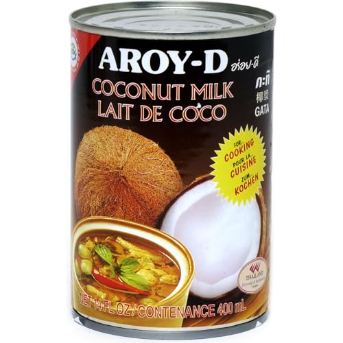 Aroy-D Kokosnussmilch – Kokosmilch zum Kochen und Backen – Ideal für Desserts, Suppen, Smoothies und Cocktails – 1 x 400 ml von Aroy-D