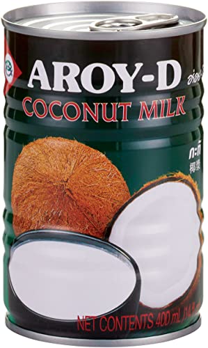 Aroy-D Kokosnussmilch – Kokosmilch zum Kochen und Backen – Ideal für Desserts, Suppen, Smoothies und Cocktails – 12 x 400 ml von Aroy-D