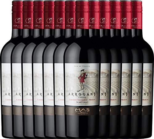 Ribet Red Cabernet Sauvignon Merlot 2021 - Arrogant Frog Rotwein 12 x 0,75 l mit VINELLO.weinausgießer - VINELLO 12er Weinpaket von Arrogant Frog