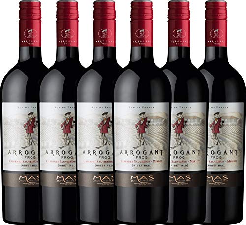 Ribet Red Cabernet Sauvignon Merlot 2021 - Arrogant Frog Rotwein 6 x 0,75 l mit VINELLO.weinausgießer - VINELLO 6er Weinpaket von Arrogant Frog