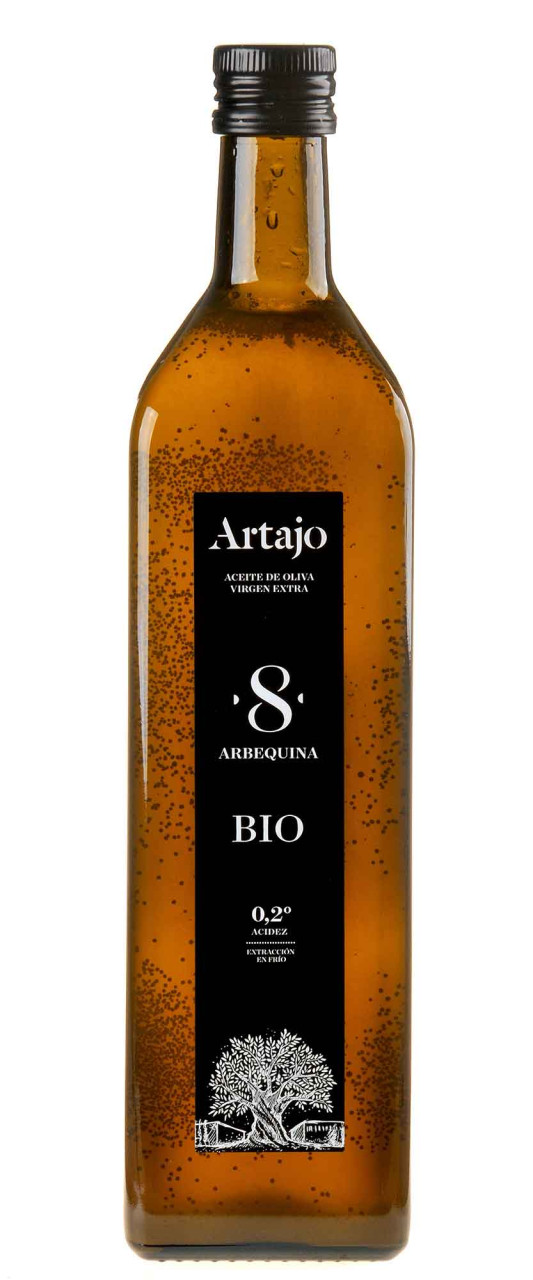 Artajo 8 Arbequina Olivenöl Extra Vergine Bio 2023 1l in Glasflasche von Artajo, Finca los Llanos
