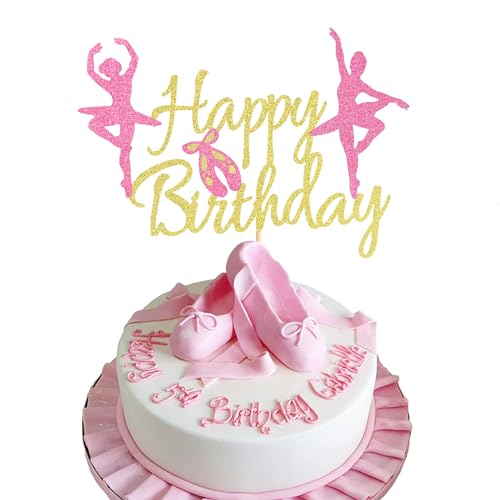 Arthsdite 1 Stück Ballett Happy Birthday Cake Topper, Ballerina Mädchen Tanzen Kuchen Supplies, Ballerina Mädchen Geburtstag Party Dekorationen Ballett Tänzerin Kuchen Topper Arthsdite 1 Stück Ballett Happy Birthday Cake Topper, Ballerina Mädchen Tanzen Kuchen Supplies, Ballerina Mädchen Geburtstag Party Dekorationen Ballett Tänzerin Kuchen Topper von Arthsdite