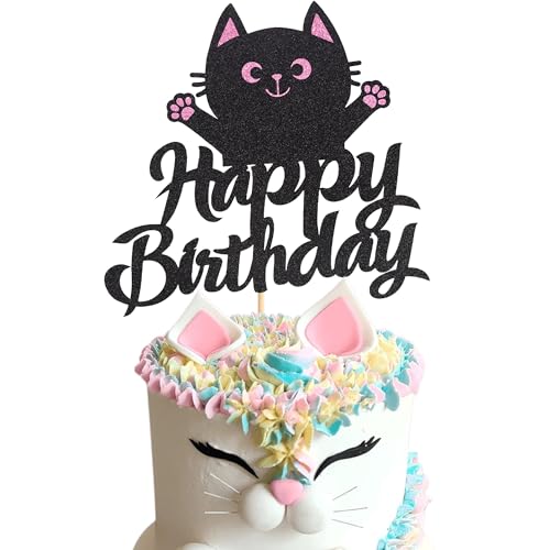 Arthsdite 1 x Kuchenaufsatz mit Katzen-Motiv "Happy Birthday", Haustier-Thema, niedliche Meow Pawty Geburtstagsparty – Junge Mädchen Babyparty Party-Dekoration Arthsdite 1 x Kuchenaufsatz mit Katzen-Motiv "Happy Birthday", Haustier-Thema, niedliche Meow Pawty Geburtstagsparty – Junge Mädchen Babyparty Party-Dekoration von Arthsdite