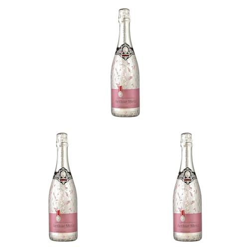 Arthur Metz - Cremant d'Alsace Rosé Brut, Pinot Noir, Méthode Traditionnelle (1 x 0.75 l) (Packung mit 3) von Arthur Metz
