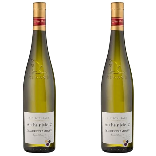 Arthur Metz - Weißwein Gewürztraminer Halbtrocken, aus dem Elsass (1 x 0.75 L) (Packung mit 2) von Arthur Metz
