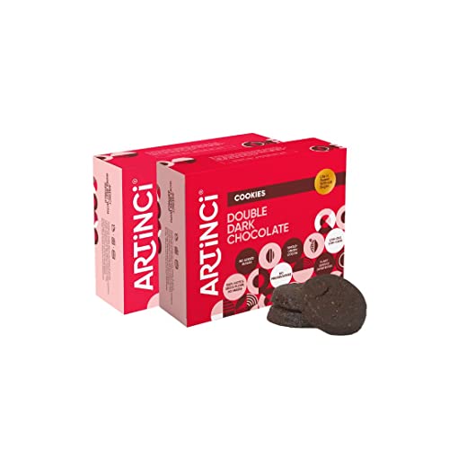 Artinci Double Dark Chocolate Keto Cookies | Sugar-Free Biscuit | Diet Snacks for Healthy Living Low Carb Ingredients (185gm) (Pack of 2) von Artinci