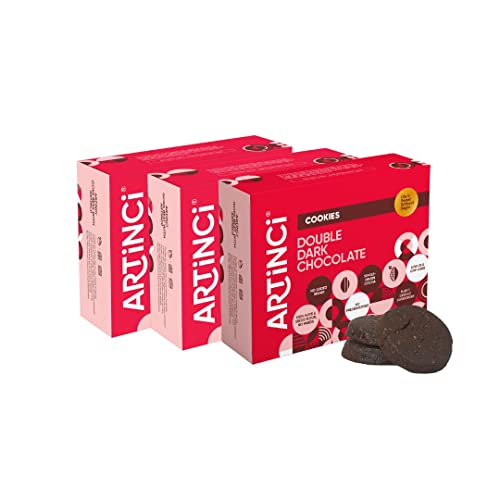 Artinci Double Dark Chocolate Keto Cookies | Sugar-Free Biscuit | Diet Snacks for Healthy Living Low Carb Ingredients (185gm) (Pack of 3) von Artinci