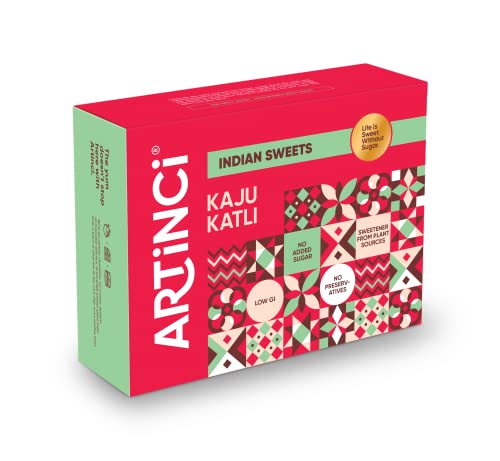 Artinci Sugar Free Kaju Katli | Low Carb | Low GI | No Added Sugar | Made with Pure Kaju (200gm) (Pack of 1) von Artinci