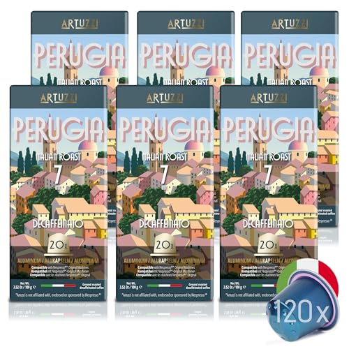 NEU: Artuzzi Perugia I 120 kompatible koffeinfreie Nespresso Kapseln I Kaffeekapseln entkoffeiniert I Italienische Röstung NEU: Artuzzi Perugia I 120 kompatible koffeinfreie Nespresso Kapseln I Kaffeekapseln entkoffeiniert I Italienische Röstung von Artuzzi