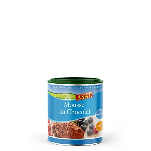 ASAL Mousse au Chocolat zuckerreduziert für bewusste Naschkatzen – leckeres Dessertcremepulver bei vollem Schokoladengeschmack, ohne Geschmacksverstärker, nur 5,9g Zucker pro 100g Zubereitung, 100g ASAL Mousse au Chocolat zuckerreduziert für bewusste Naschkatzen – leckeres Dessertcremepulver bei vollem Schokoladengeschmack, ohne Geschmacksverstärker, nur 5,9g Zucker pro 100g Zubereitung, 100g von Asal