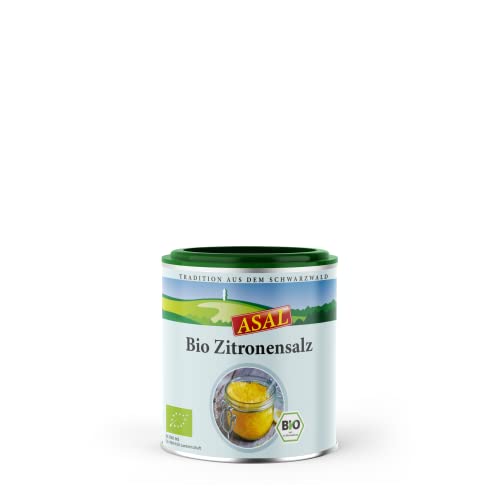 Asal Bio Zitronensalz 150g - fruchtiges Meersalz mit Zitronenschalenöl und Kurkuma, Bio-Qualität, für Fisch & Meeresfrüchte, als Finishing-Salz sehr beliebt, ohne Zusätze, aromatischer Geschmack von Asal