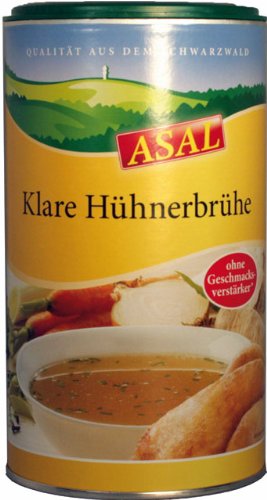 Asal Klare Hühnerbrühe 294 g für ca. 56 Teller - der Klassiker in der Küche, mit hochwertigem Hühnerfett und Hühnerfleischextrakt, gut in der Erkältungszeit, vielseitig einsetzbar, gluten- und laktosefrei, mit nur 0,1g Fett auf 100ml fettfrei Asal Klare Hühnerbrühe 294 g für ca. 56 Teller - der Klassiker in der Küche, mit hochwertigem Hühnerfett und Hühnerfleischextrakt, gut in der Erkältungszeit, vielseitig einsetzbar, gluten- und laktosefrei, mit nur 0,1g Fett auf 100ml fettfrei von Asal