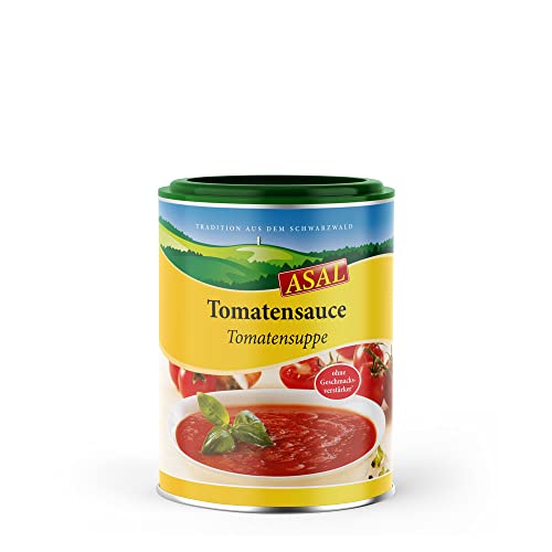 Asal Tomatensauce 500 g für ca. 28 Teller - leckere Tomatensauce aus aromatischen Tomaten, als Sauce oder Suppe einsetzbar, schnell zubereitet, auch zum Verlängern oder Binden geeignet, fruchtig-aromatisches Aroma, gluten- und laktosefrei, fettfrei sowie vegan von Asal