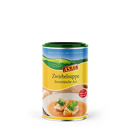 Asal Zwiebelsuppe (französische Art) 220g für 12 Teller - würzige Suppe mit 35% Zwiebeln, optimal auch als Basis für viele, weitere Gerichte, fettarm, 100ml haben nur 24kcal von Asal