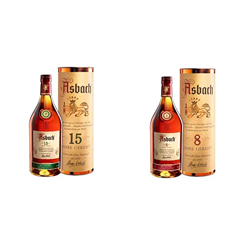 Asbach 15 Jahre inkl. Geschenkverpackung - Weinbrand (1 x 0.7l) & 8 Jahre - Weinbrand (1 x 0.7l) von Asbach