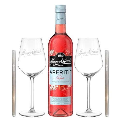Asbach Aperitif Rosé Paket mit zwei Gläsern von Asbach