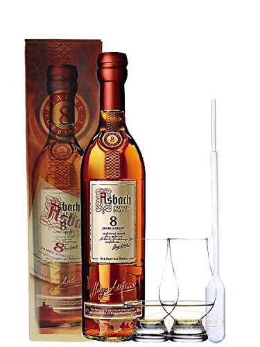 Asbach Uralt Privatbrand 8 Jahre 0,7 Liter + 2 Glencairn Gläser und Einwegpipette von Asbach