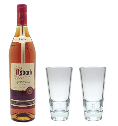 Asbach Uralt Weinbrand 0,7l 36% Set mit 2 Longdrink Gläsern von Asbach
