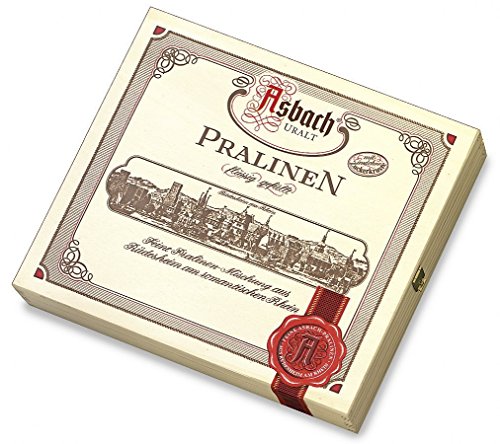 RCP Asbach Pralinenmischung, Holz-Geschenkkistchen, Mit und ohne Kruste, Flüssige Füllung, Alkoholhaltig, Tolles Geschenk, 400 g RCP Asbach Pralinenmischung, Holz-Geschenkkistchen, Mit und ohne Kruste, Flüssige Füllung, Alkoholhaltig, Tolles Geschenk, 400 g von Asbach